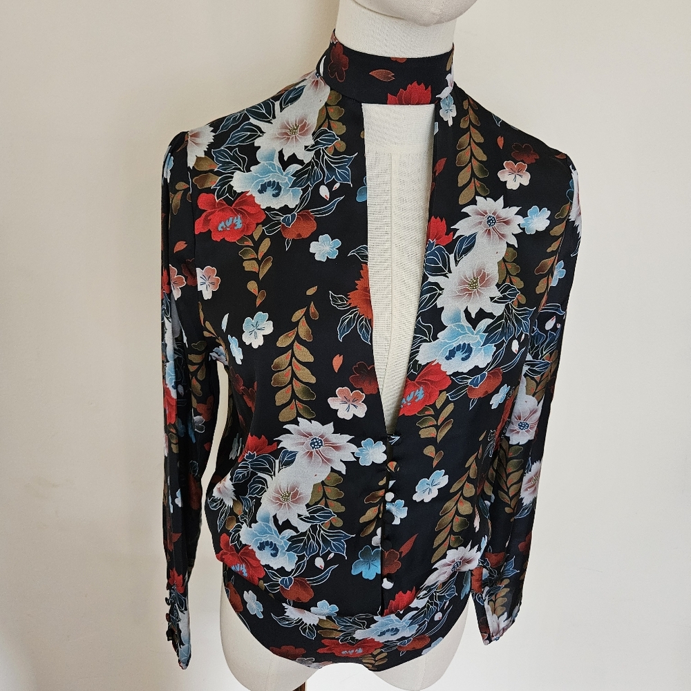 ZARA Flower Bodysuit with Choker Collar - Picture 7 of 11